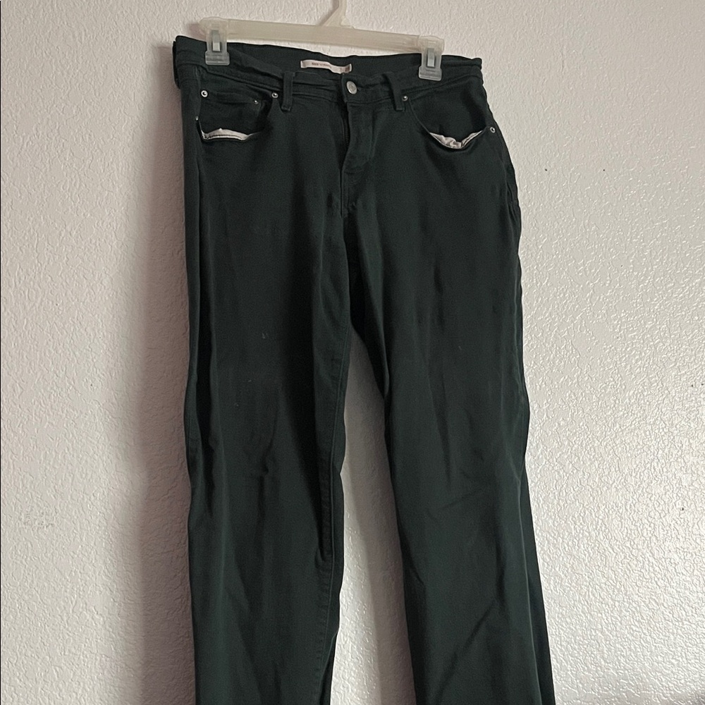 Dark Green 505 Straight Levi Jeans